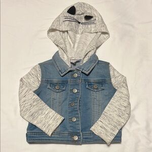 Cat & Jack Blue Gray Denim Hoodie Jacket Size 18 Months